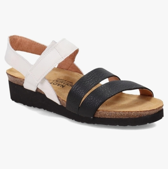 NAOT Women's Black White Gray Sandals - Picture 1 of 5